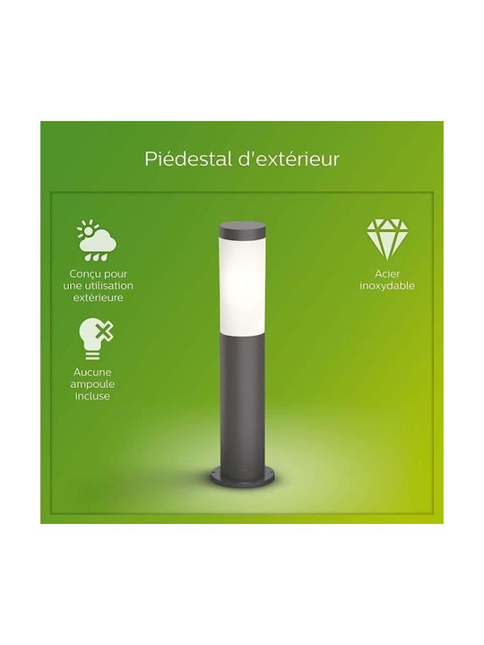 Philips Utrecht Φωτιστικό Κολώνα Εξωτερικού Χώρου IP44 για Ντουί E27 Γκρι
