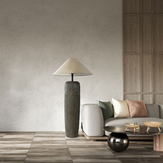 GloboStar Oliana Floor Lamp H110xW55cm. with Socket for Bulb E27 Gray