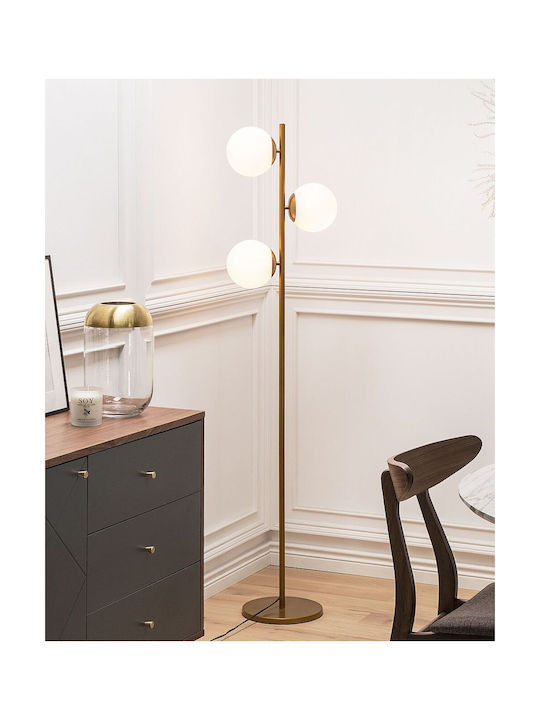 Beliani Floor Lamp H153xW16cm. Gold