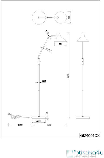 Trio Lighting Traveller Φωτιστικό Δαπέδου Υ145xΜ58.2εκ. με Ντουί για Λαμπτήρα E27 Γκρι