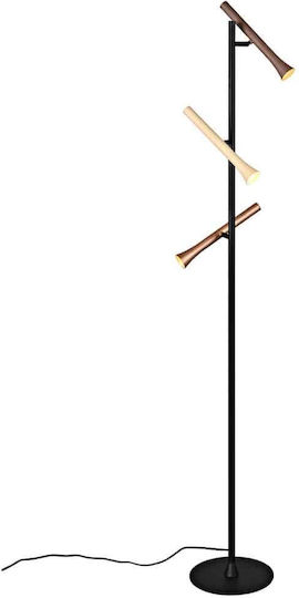 Trio Lighting Fiato LED Φωτιστικό Δαπέδου Υ150xΜ23εκ. με Ρυθμιζόμενο Λευκό Φως 400lm Μαύρο