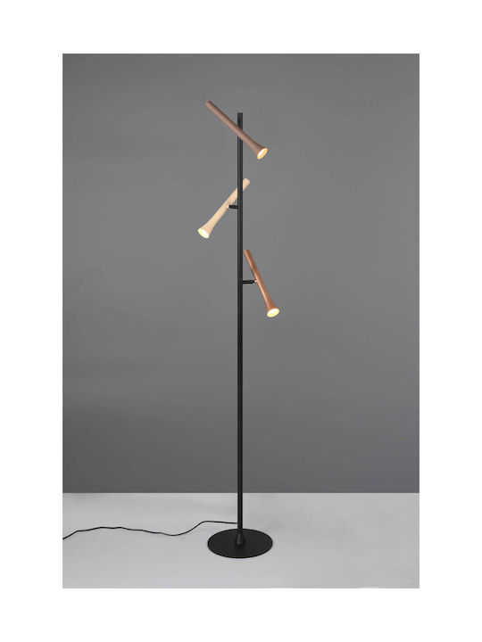Trio Lighting Fiato LED Φωτιστικό Δαπέδου Υ150xΜ23εκ. με Ρυθμιζόμενο Λευκό Φως 400lm Μαύρο