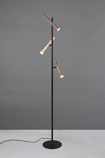 Trio Lighting Fiato LED Φωτιστικό Δαπέδου Υ150xΜ23εκ. με Ρυθμιζόμενο Λευκό Φως 400lm Μαύρο