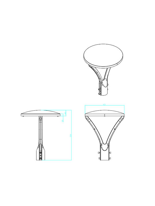 Eurolamp Outdoor Floor Lamp LED Road 40W with Natural White Light IP66