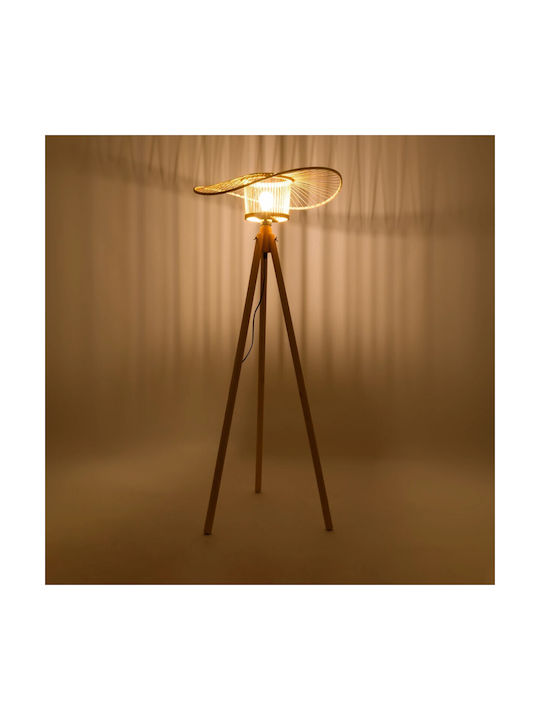 GloboStar Poppy Floor Lamp H138xW58cm. with Socket for Bulb E27 Beige