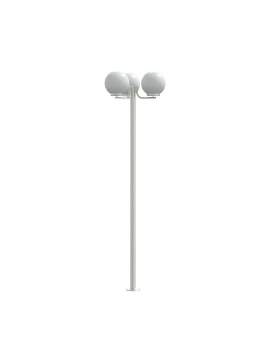 vidaXL Outdoor Floor Lamp Post 60W IP44 for E27 Socket Silver