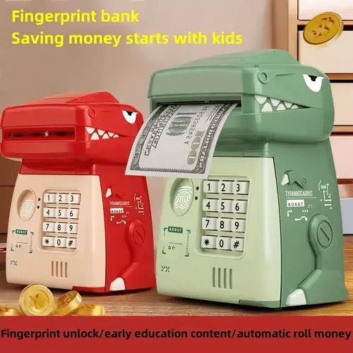 Electronic Children's Money Box – Dinosaur Password Green