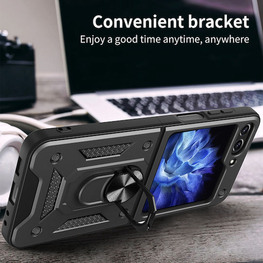 Carcasă Ring Armor Campro Sonique Samsung Galaxy Z Fold 6 Orificiu Mare Negru