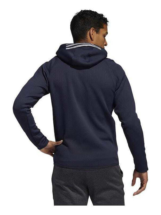 adidas Heat Men's Hooded Cardigan with Zipper Navy Blue