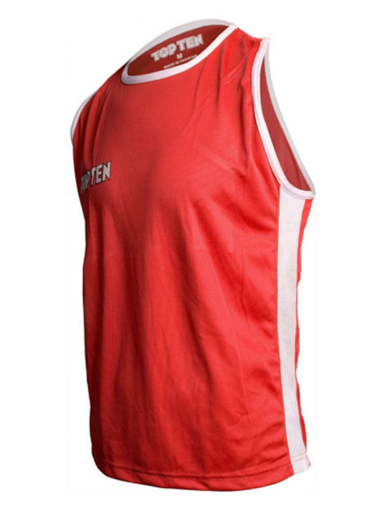 Top Ten Herren Ärmellos T-Shirt für Boxen Rot