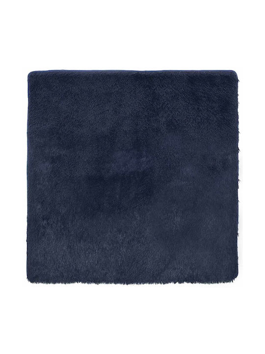 vidaXL Αντιολισθητικό Χαλί Ορθογώνιο Shaggy Μπλε 160x160cm