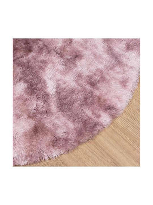 vidaXL Rutschfest Teppich Rechteckig Zottelig Synthetisch,Polyester/Cotton/Leather Dk. Pink