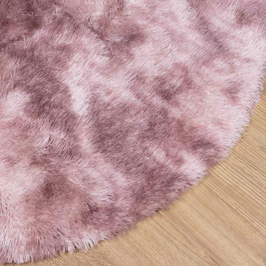 vidaXL Rutschfest Teppich Rechteckig Zottelig Synthetisch,Polyester/Cotton/Leather Dk. Pink