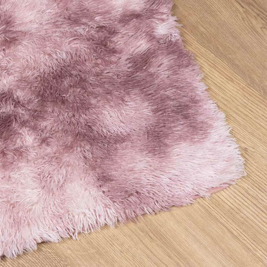 vidaXL Anti-slip Rug Rectangular Shaggy Dk. Pink