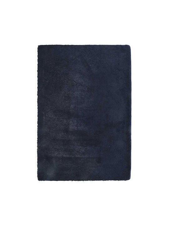 vidaXL Rutschfest Teppich Rechteckig Zottelig Synthetisch,Polyester/Cotton/Leather Blue