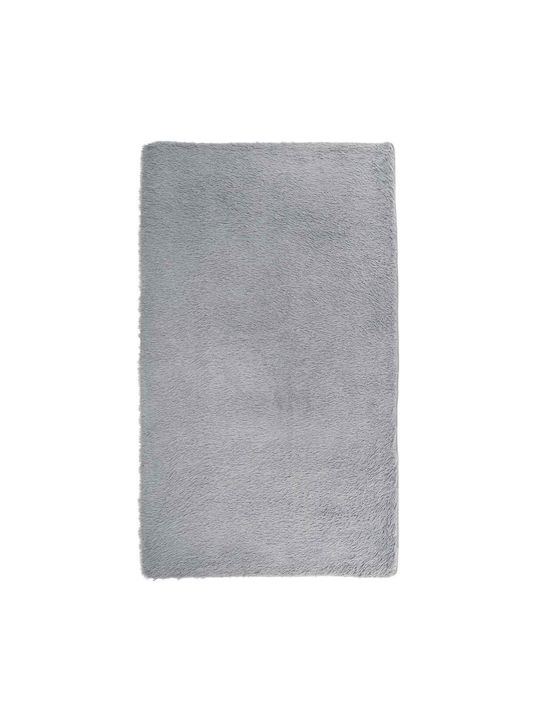 vidaXL Anti-slip Rug Rectangular Shaggy Silver Grey