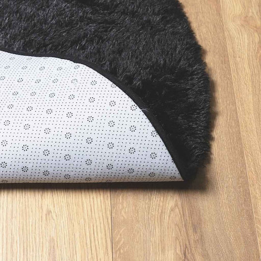 vidaXL Anti-slip Rug Rectangular Shaggy Black