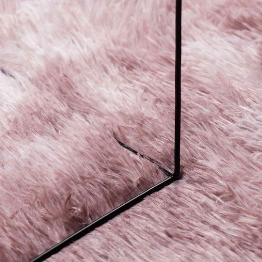 vidaXL Anti-slip Rug Rectangular Shaggy Dk. Pink