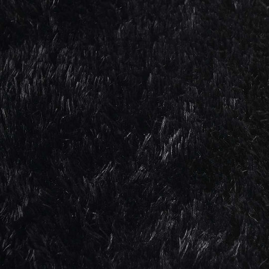 vidaXL Anti-slip Rug Rectangular Shaggy Black