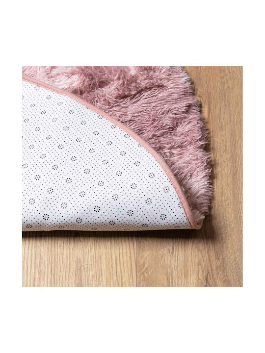 vidaXL Rutschfest Teppich Rechteckig Zottelig Synthetisch,Polyester/Cotton/Leather Dk. Pink