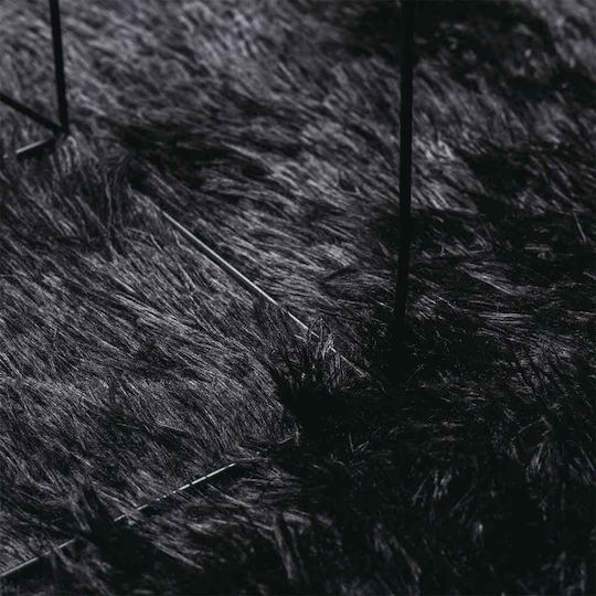 vidaXL Anti-slip Rug Rectangular Shaggy Black
