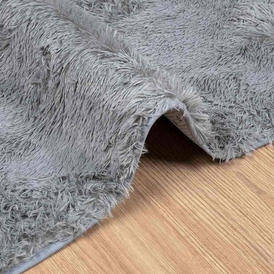 vidaXL Navarra Non-Slip Shaggy Runner Rug Silver Grey 80x150cm