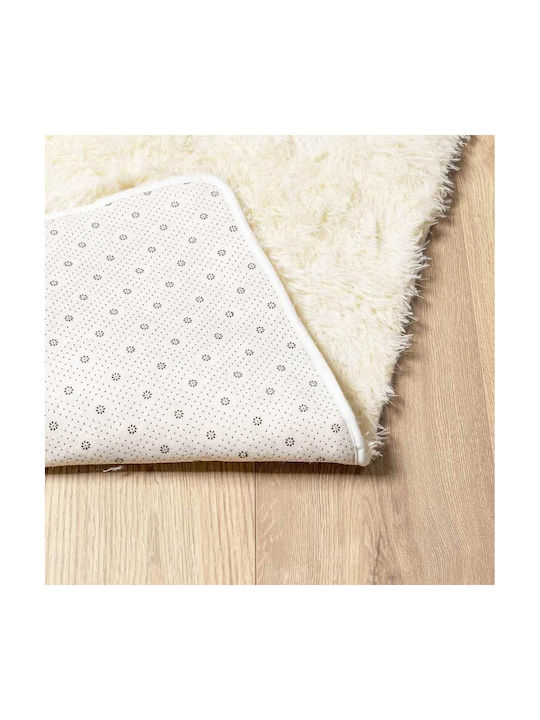 vidaXL Anti-slip Rug Rectangular Shaggy Cream