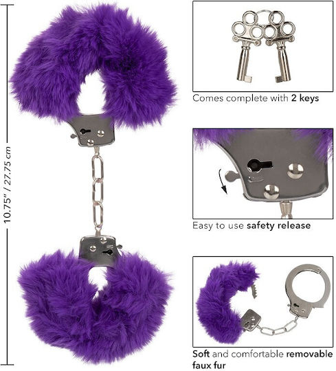 Calexotics Ultra Fluffy Furry Handcuffs in Purple Color