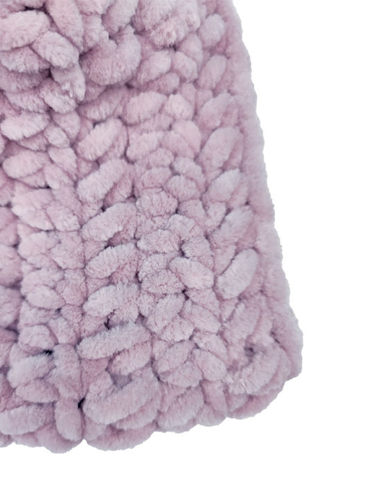 Gestricktes Turban-Stirnband Handgefertigt Plüsch Flieder
