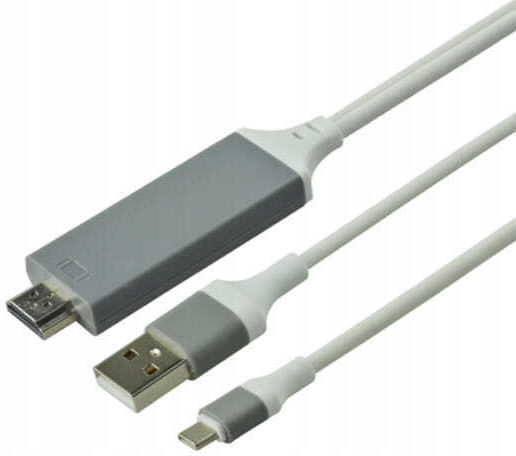 Cablu adaptor Lightning HDMI FHD USB pentru iPhone iPad