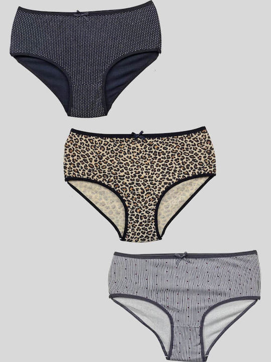 R1003 Βαμβακερά Γυναικεία Slip 3Pack Πολύχρωμο