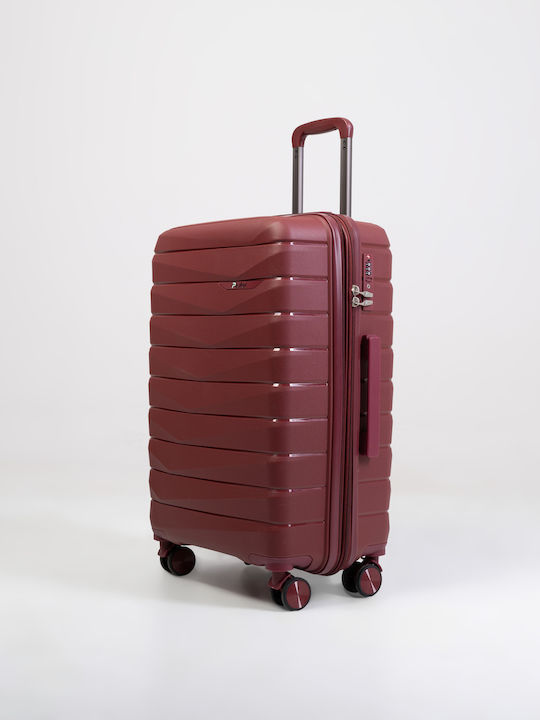 Paulter Mittlerer Hartkoffer Burgundisch mit 4 Rädern Höhe 66cm