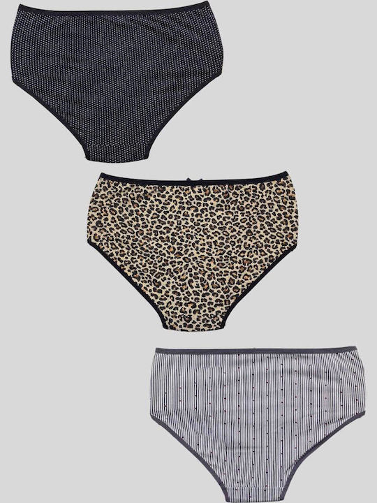 R1003 Βαμβακερά Γυναικεία Slip 3Pack Πολύχρωμο