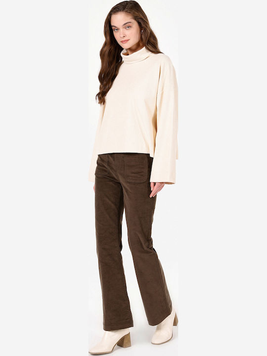 Damen Stoffhose in Regulärer Passform Braun