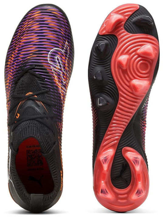 PUMA Future 8 Match Football Shoes with Cleats FG/AG Black PUMA Future 8 Match Football Shoes with Cleats FG/AG Black