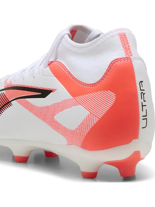 PUMA Ultra 5 Play+ Ποδοσφαιρικά Παπούτσια με Τάπες FG/AG Λευκά
