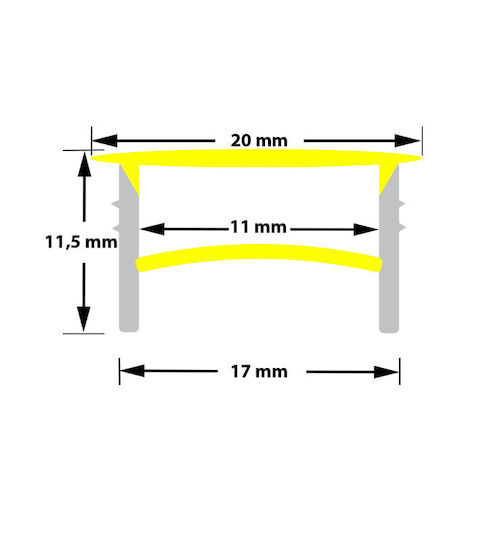 Flexibles Silikonprofil 15mm x 10mm