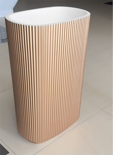 Zen-On Standwaschbecken Porzellan mit Wasserhahn 55x36x85cm Bronze
