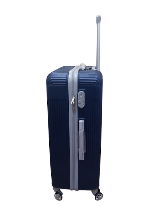 Felbags Valiză de Călătorie Medie Dura Albastră cu 4 Roți Înălțime 65cm
