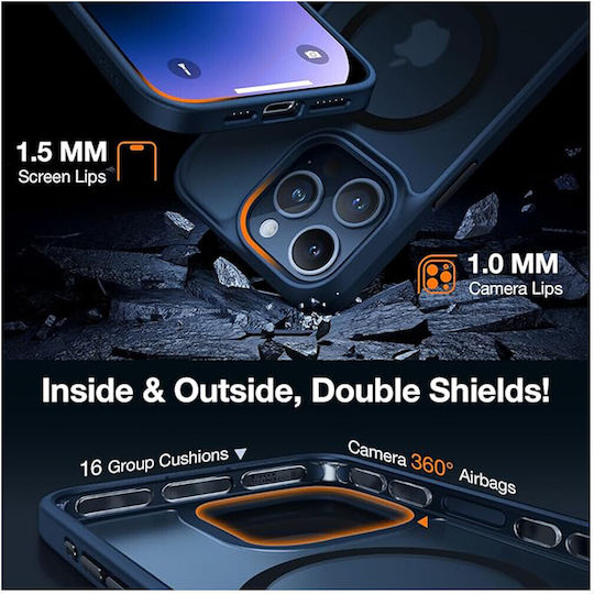 Torras Back Cover Silicon Albastru marin (iPhone 15 Pro)