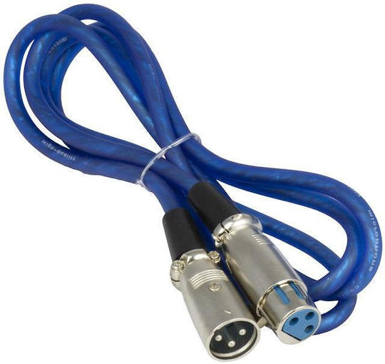 Tele Cable XLR male - XLR female Μπλε 1.5m (CR-145-1,5)