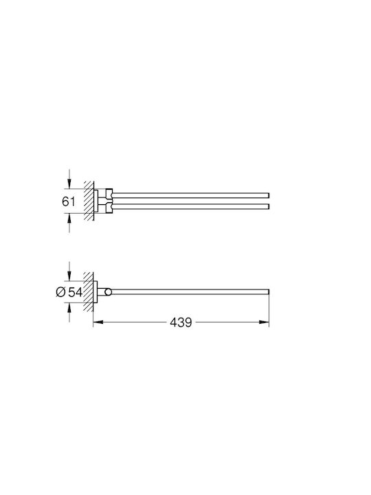 Grohe Essentials Ράγα Μπάνιου Μονή Επιτοίχια με Βίδες Μαύρη