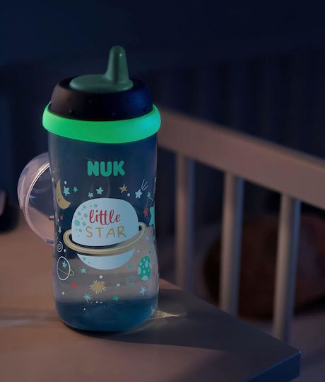 Nuk Εκπαιδευτικό Μπιμπερό Πλαστικό Γαλάζιο NIGHT LITTLE STAR για 12m+ 300ml