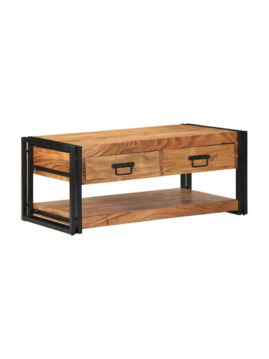 Rectangular Coffee Table from Solid Wood Coffee L90xW50xH38cm.