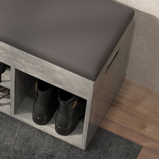 Entry Furniture with Shoe Rack & Bench Black and Grey 80x30x45cm