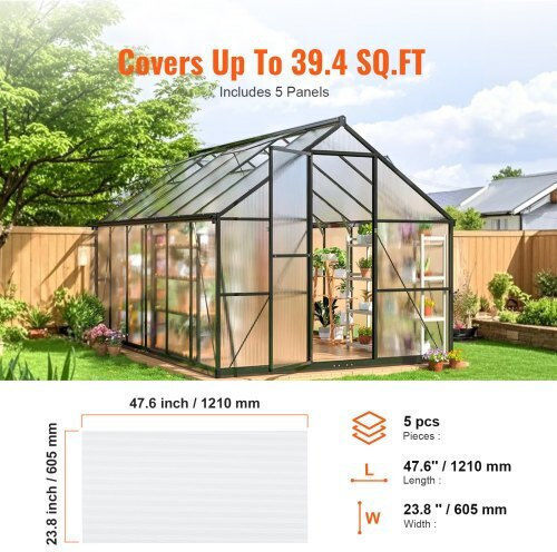 Vevor Polycarbonat Gewächshausplatten 5 Stück 2'x4'x0.32'' Slwdbbstm4ftwdftvv0