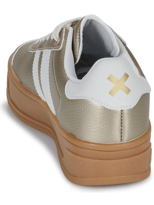 Damen Flatforms Sneakers Gold