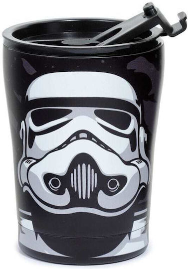 Puckator Stormtrooper Κούπα Μεταλλική με Καπάκι Μαύρη 300ml