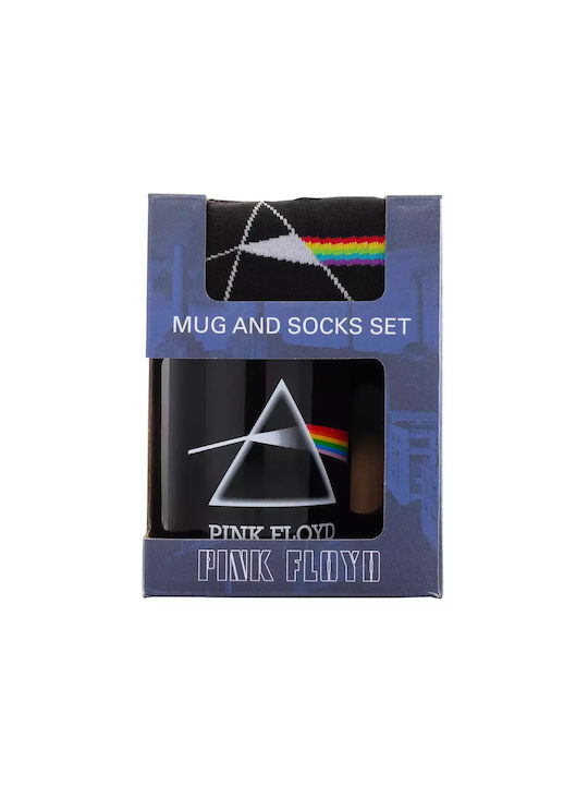 Pyramid International + Șosete Gift Pink Floyd DSOTM Cană Ceramică Neagră 315ml