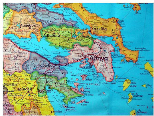 Χάρτης Ελλάδας Πολιτικός 140x150 Cm